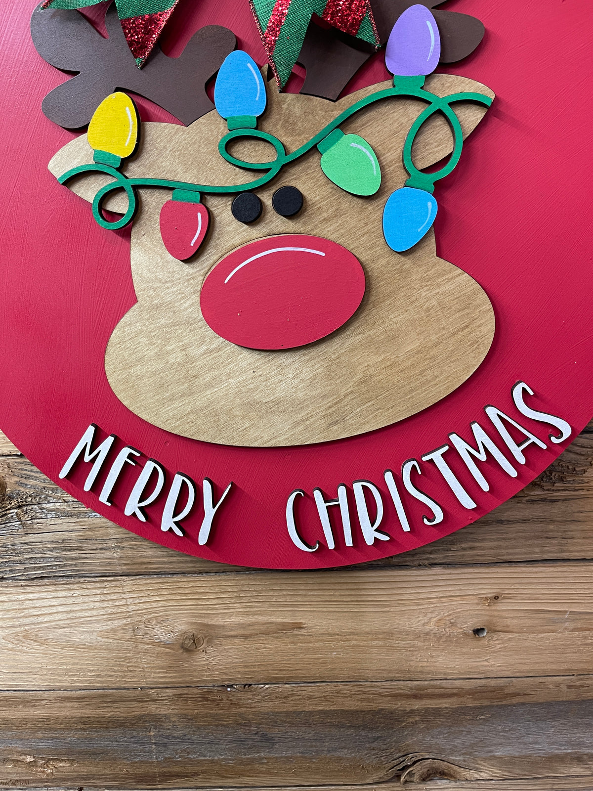 Merry Christmas Reindeer Door Hanger