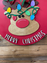 Load image into Gallery viewer, Merry Christmas Reindeer Door Hanger
