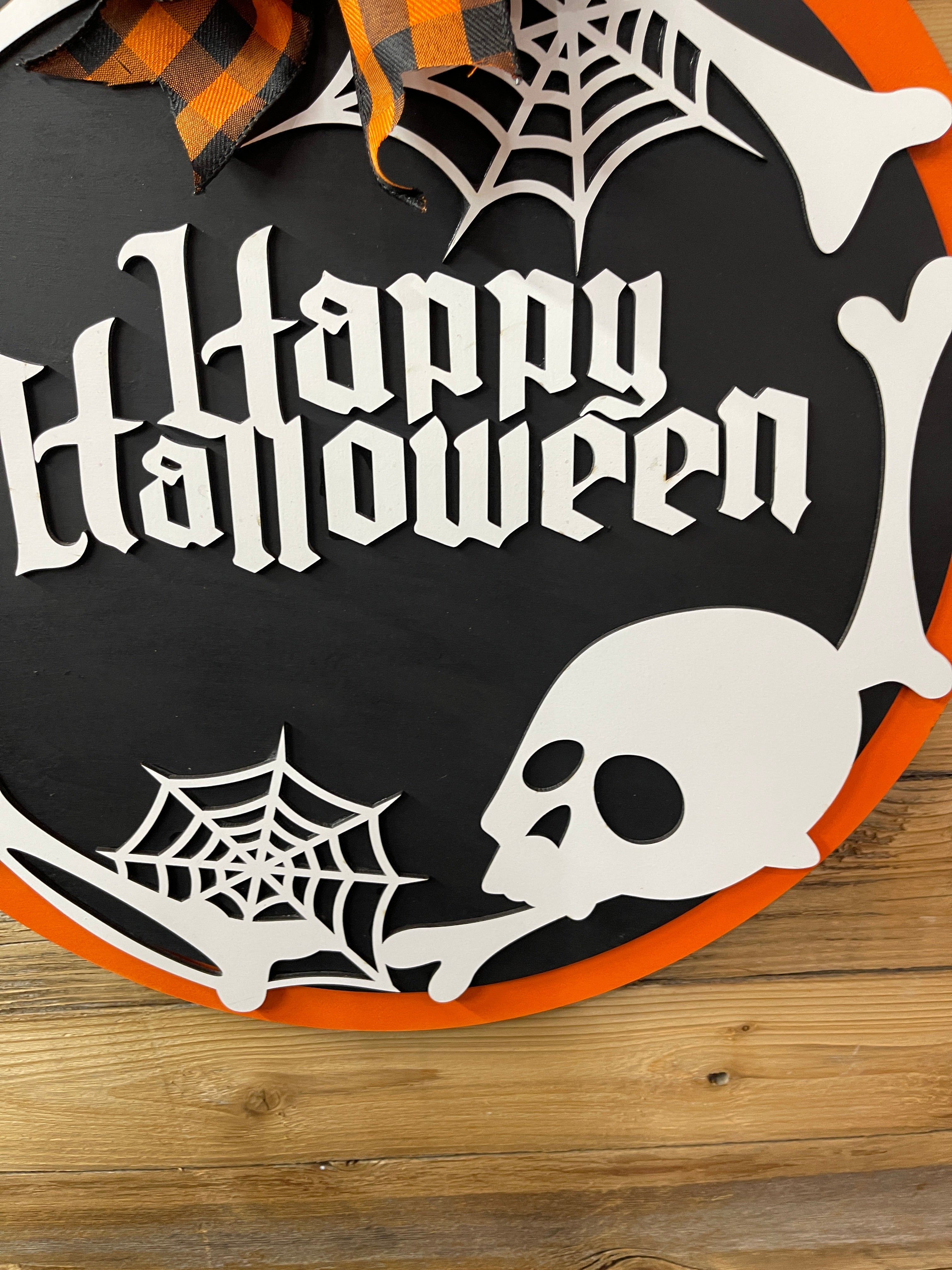Skeleton Happy Halloween Door Hanger