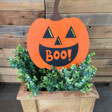 Load image into Gallery viewer, Boo Pumpkin Yard Art
