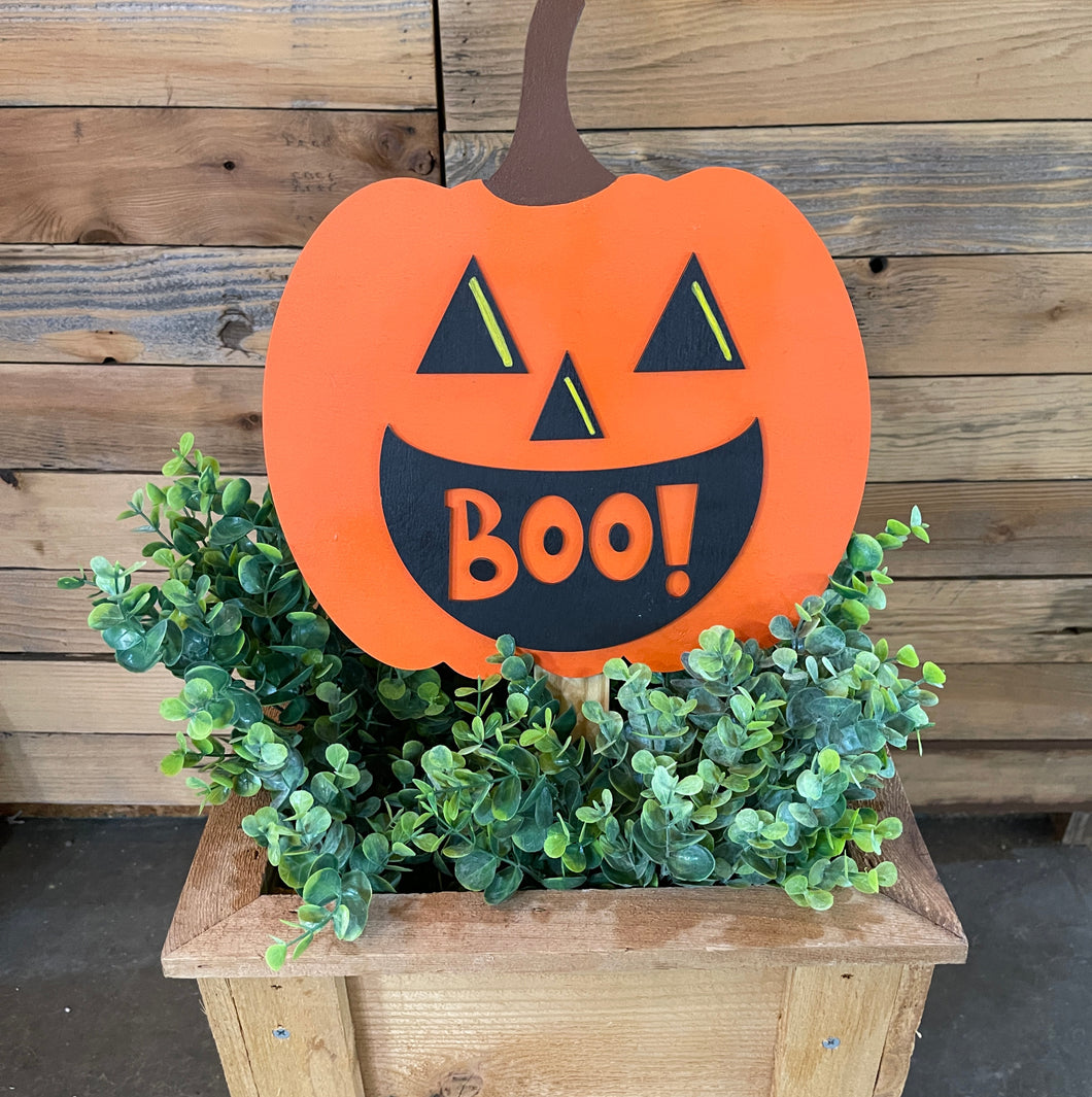 Boo Pumpkin Yard Art