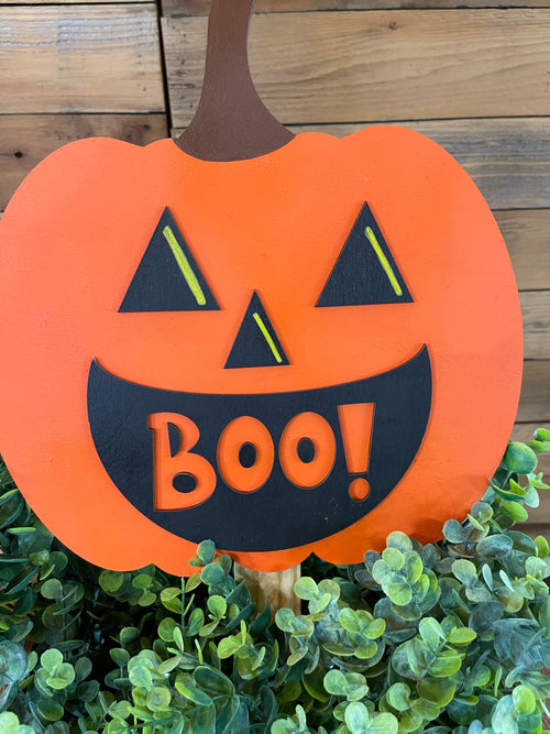Boo Pumpkin Yard Art