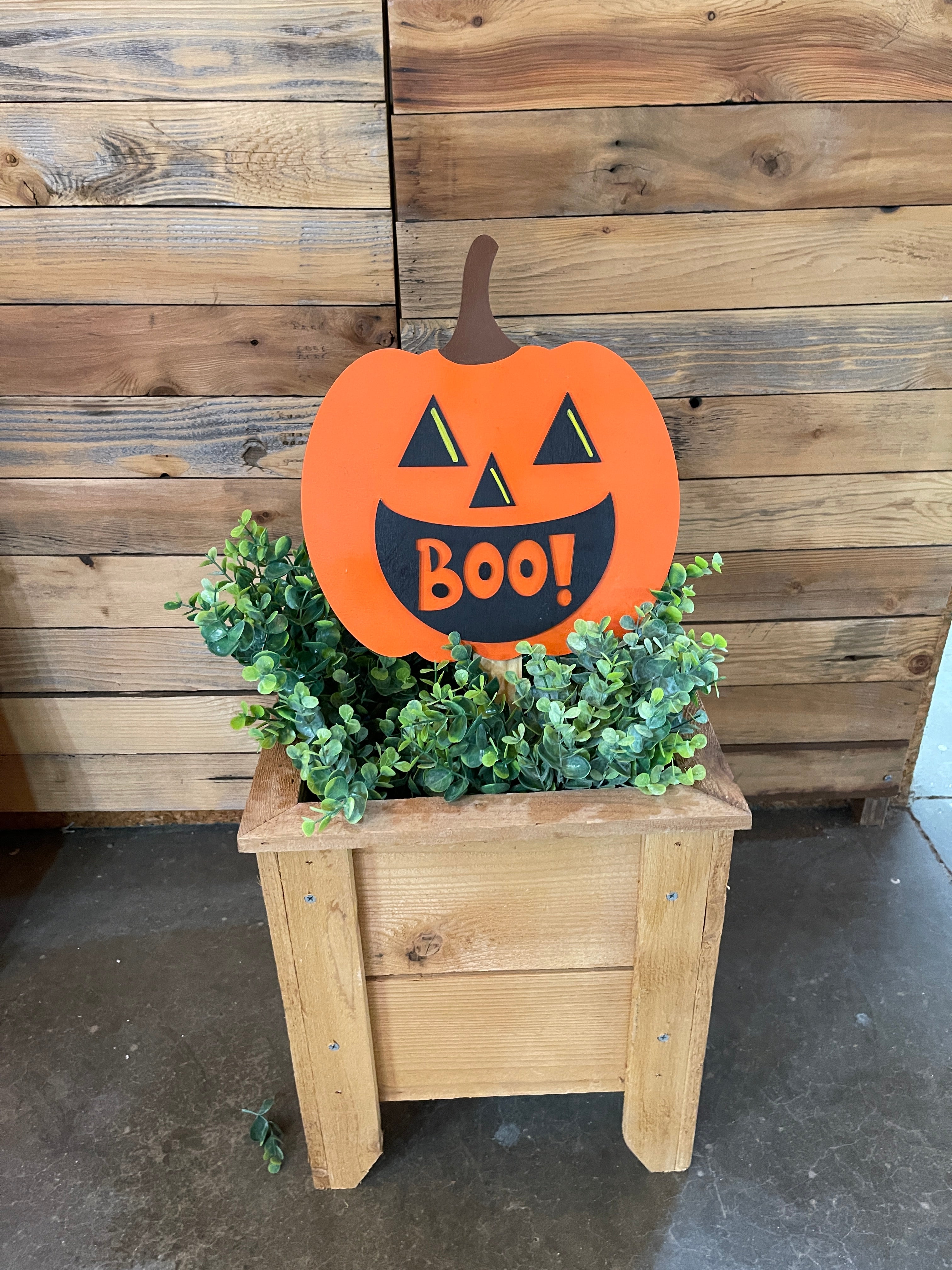 Boo Pumpkin Yard Art