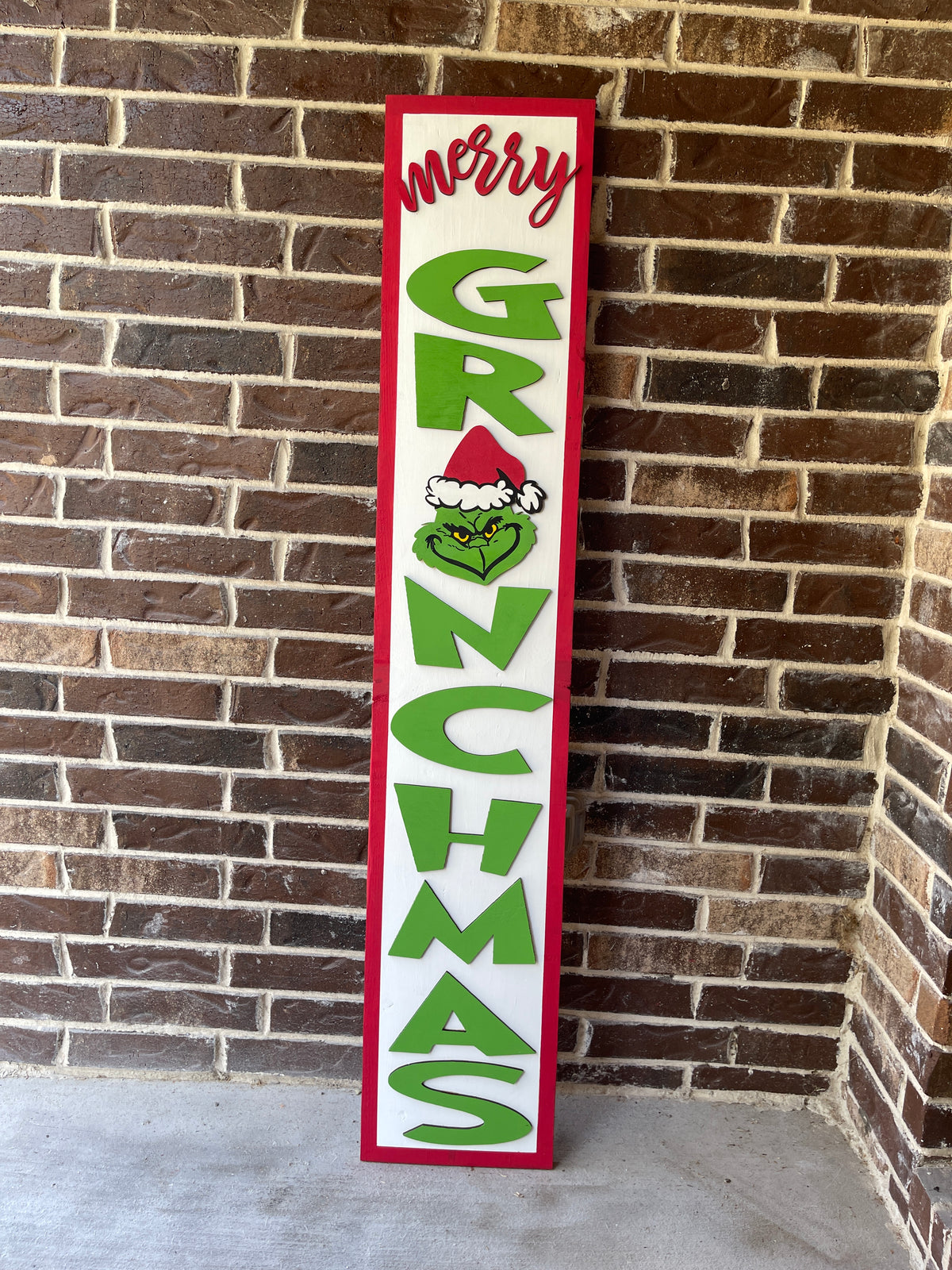 Merry Grinchmas Porch Leaner – 5 Ft Christmas Porch Sign