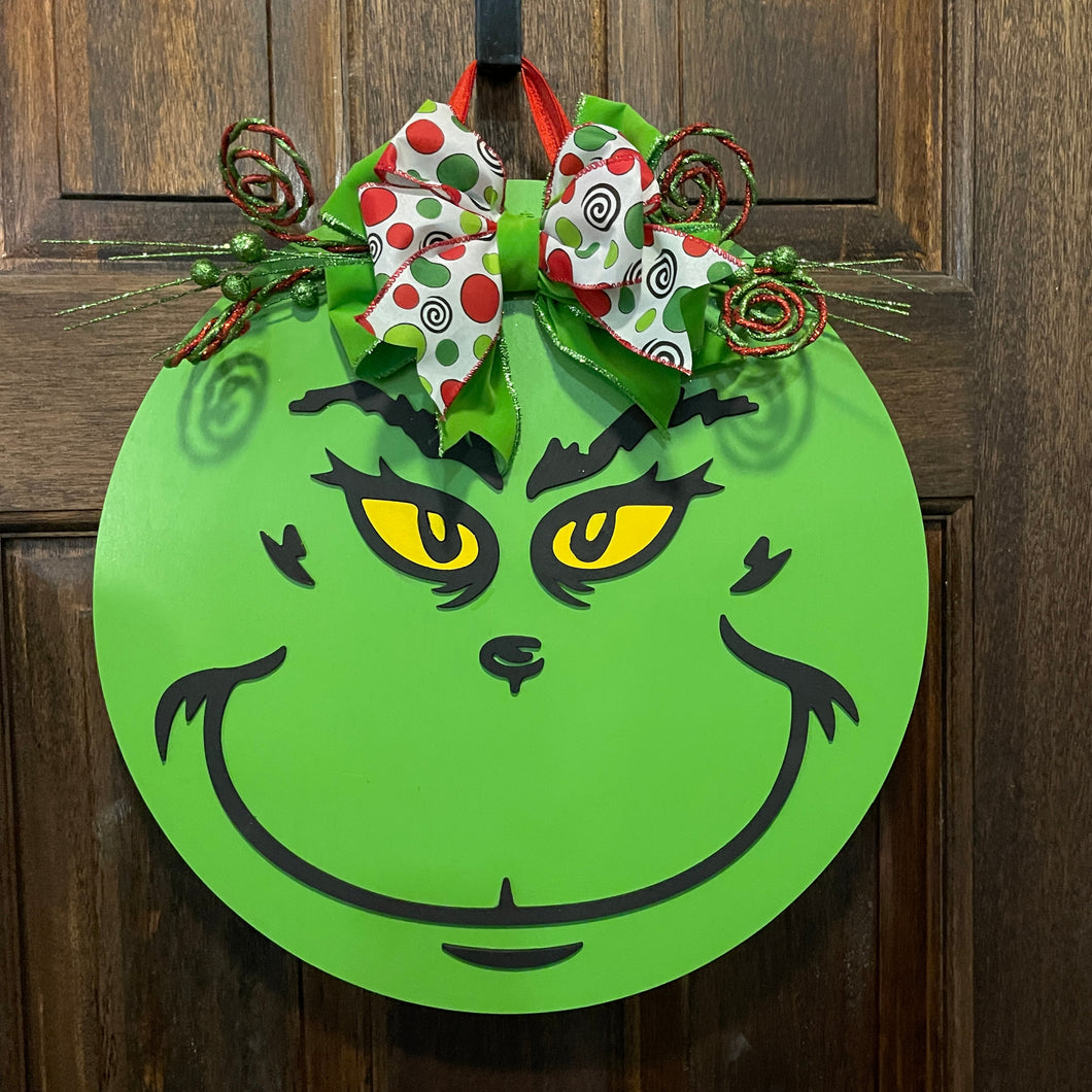 Grinch Face  Door Hanger