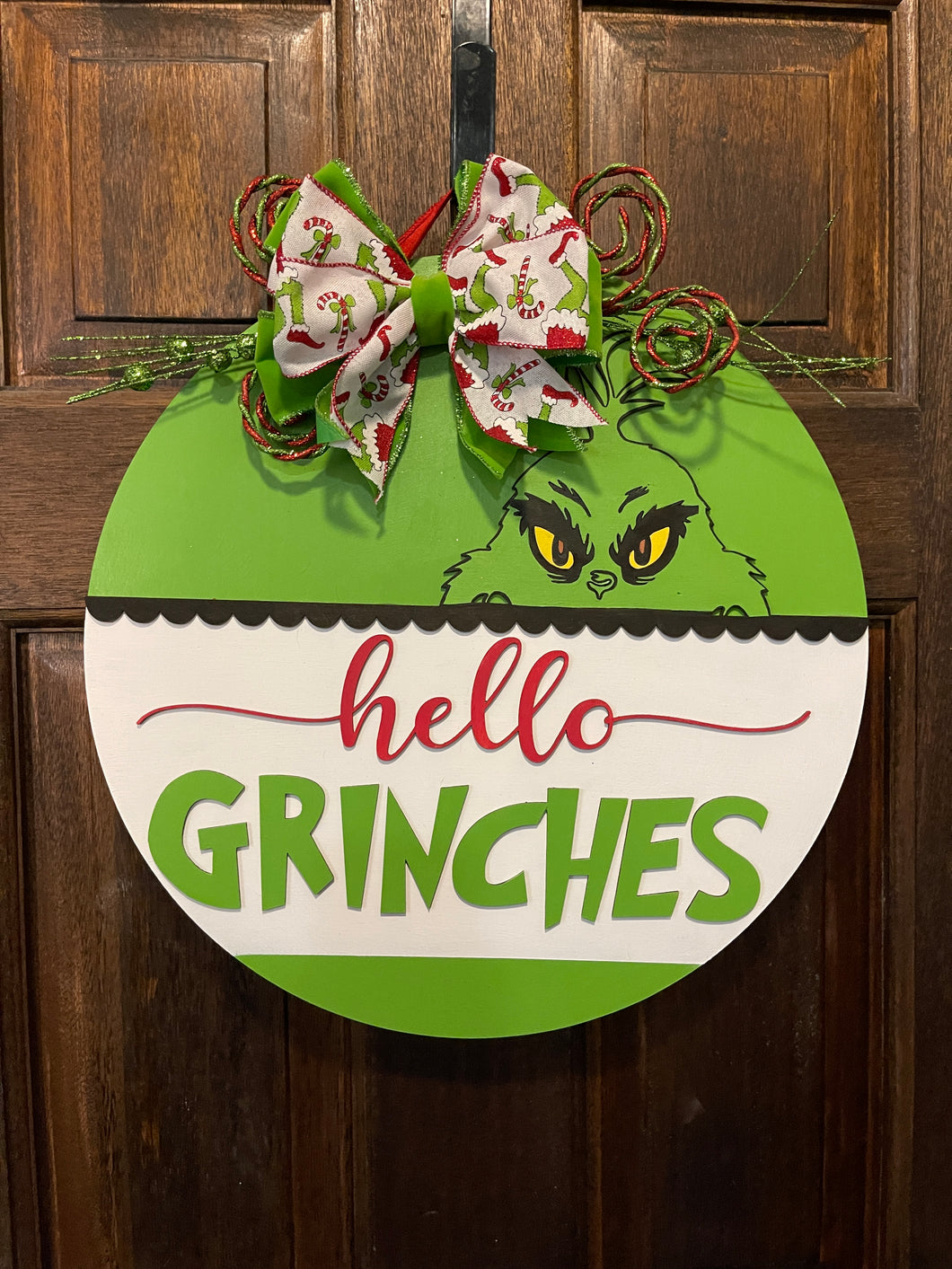 Hello Grinches Door Hanger