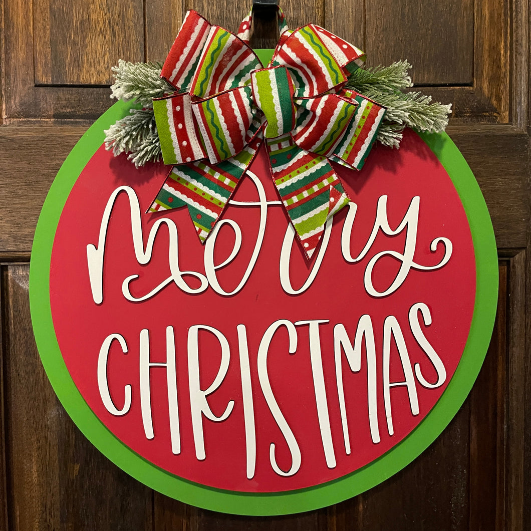 Festive Merry Christmas Door Hanger