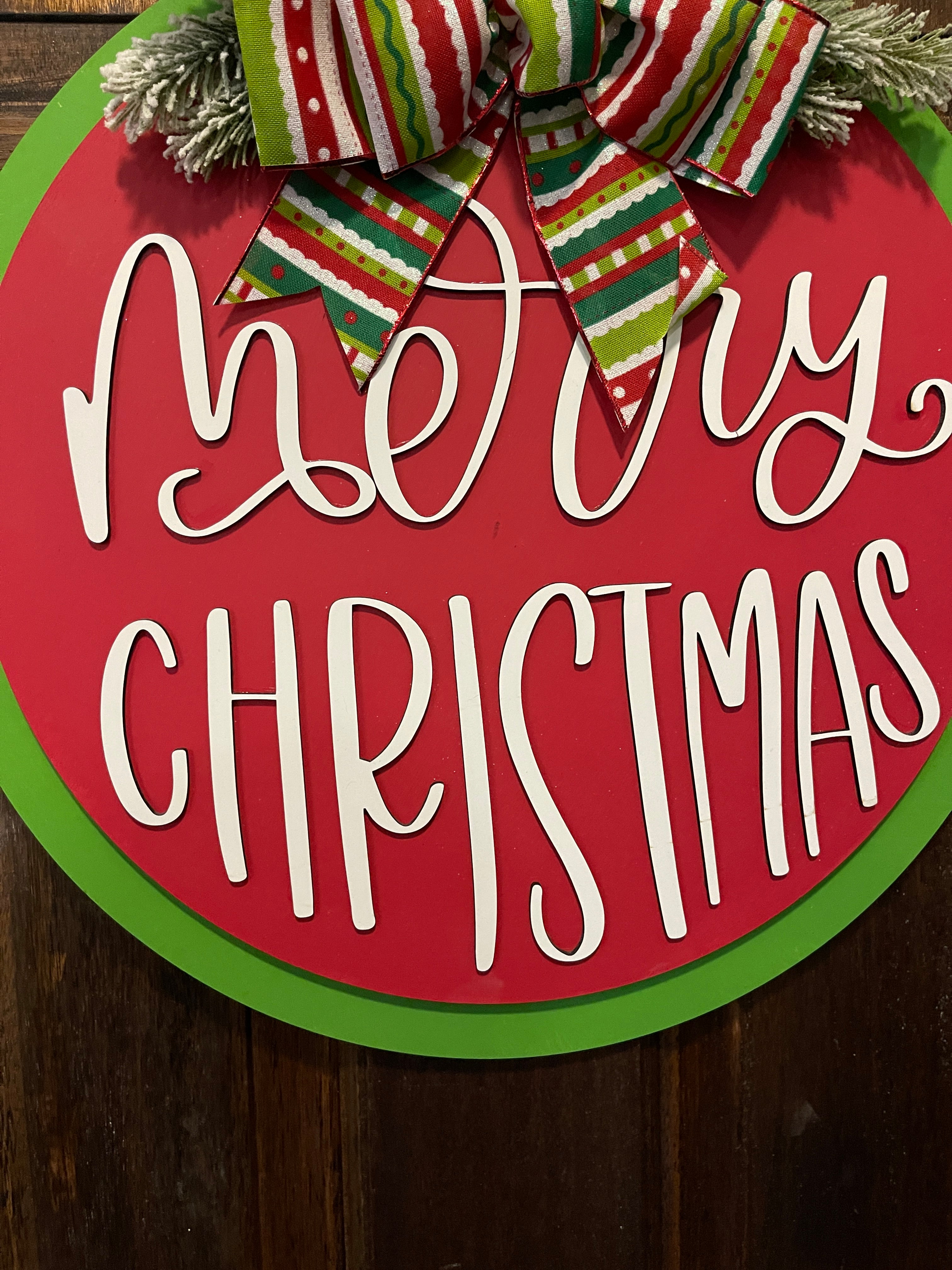 Festive Merry Christmas Door Hanger