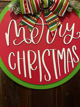 Load image into Gallery viewer, Festive Merry Christmas Door Hanger
