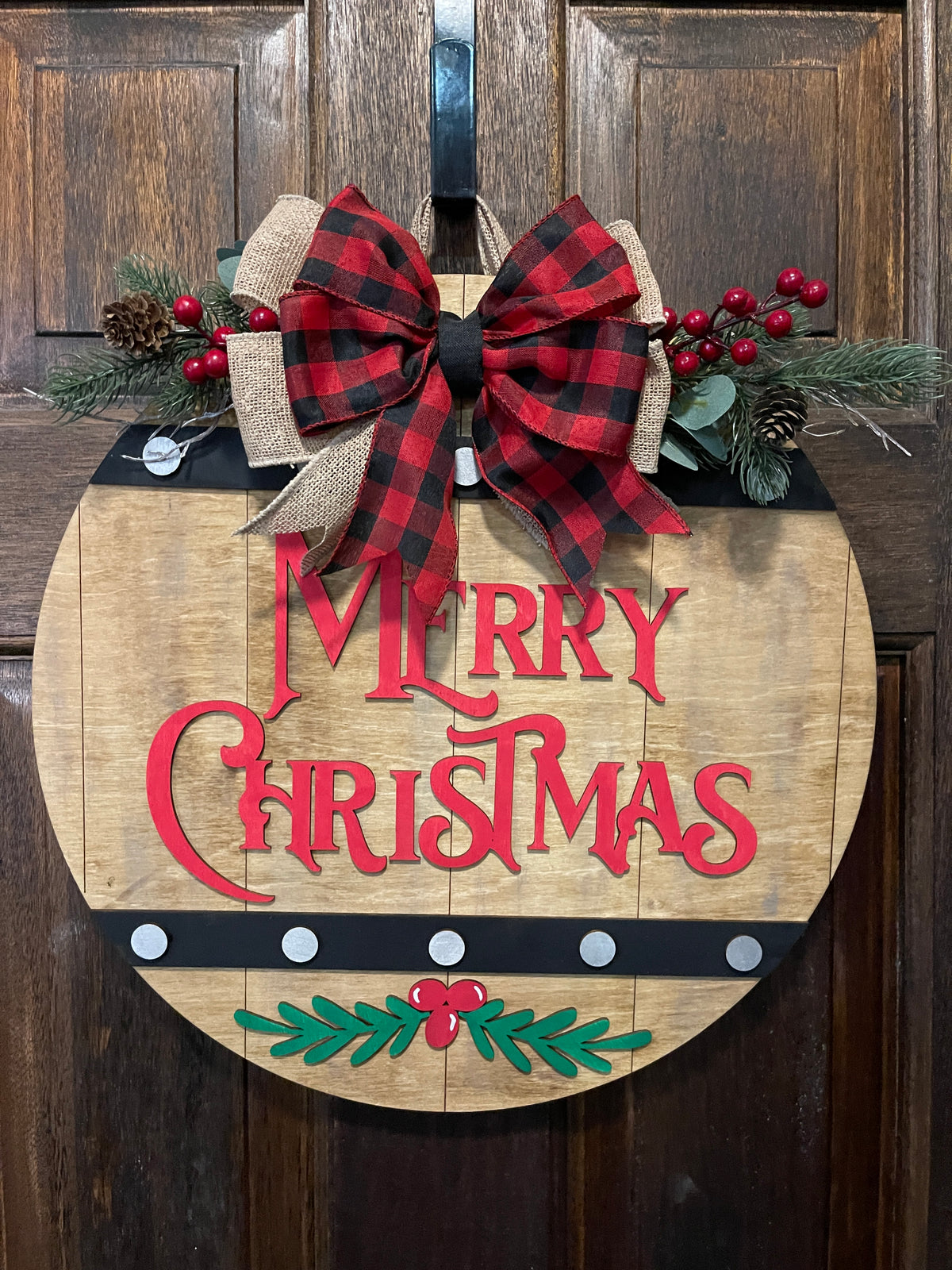 Rustic Merry Christmas Door Hanger