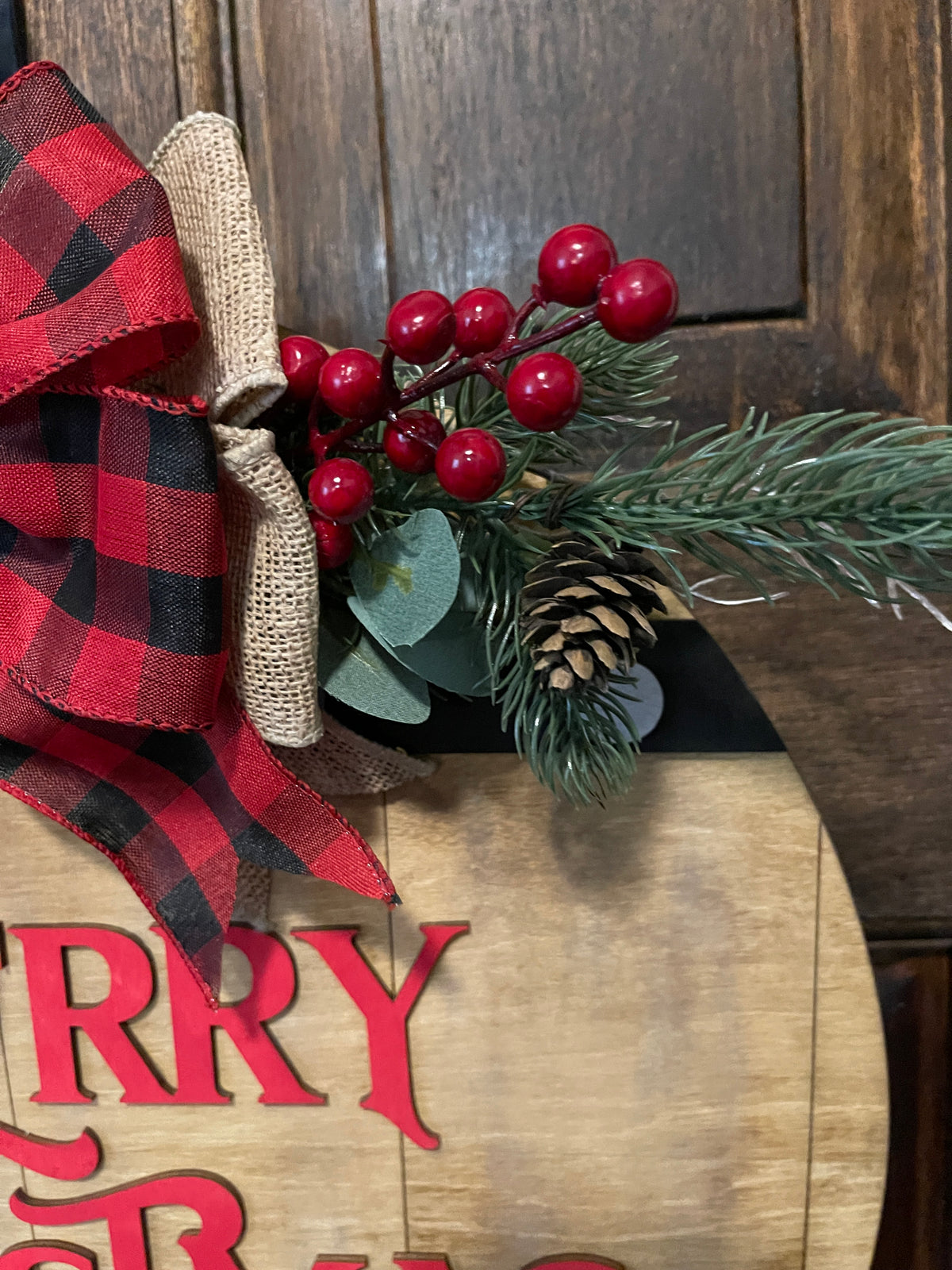 Rustic Merry Christmas Door Hanger