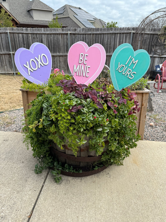 Valentines Conversation Heart Yard Art
