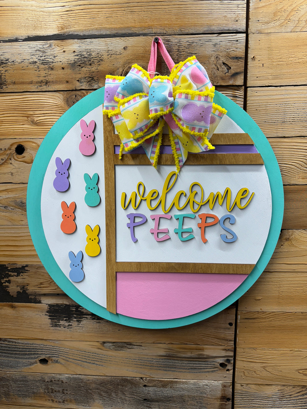 Welcome Peeps Door Hanger