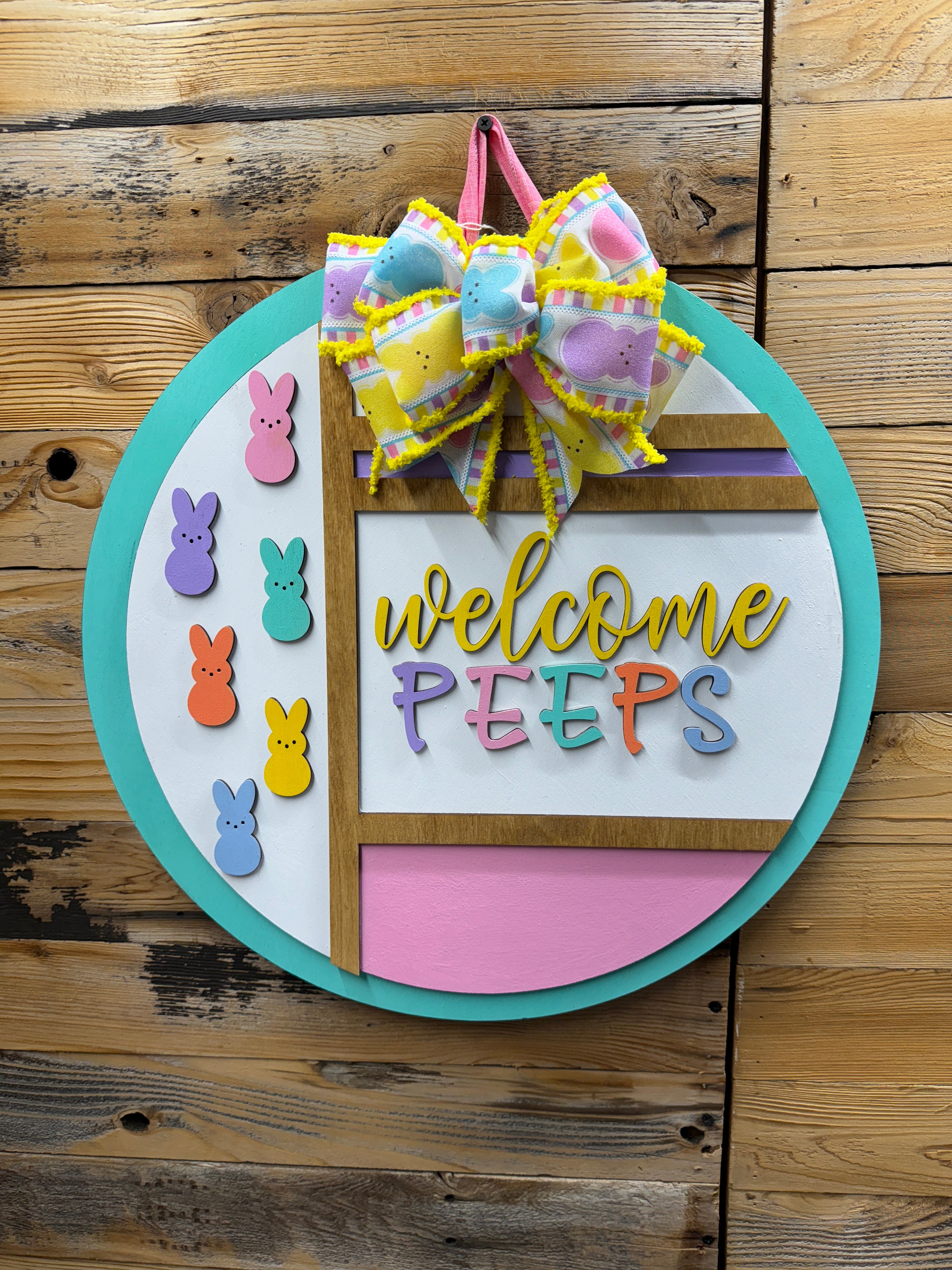 Welcome Peeps Door Hanger