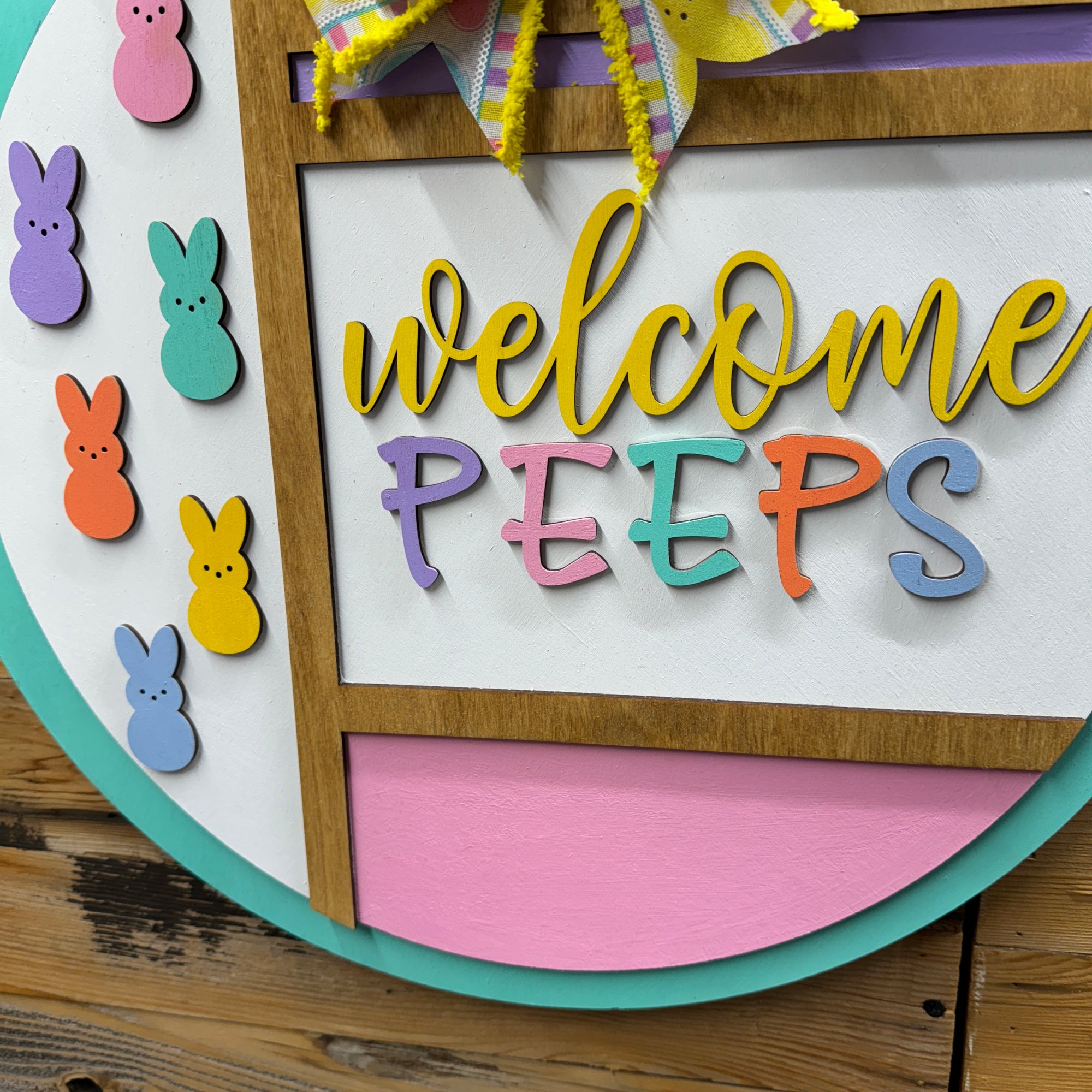 Welcome Peeps Door Hanger