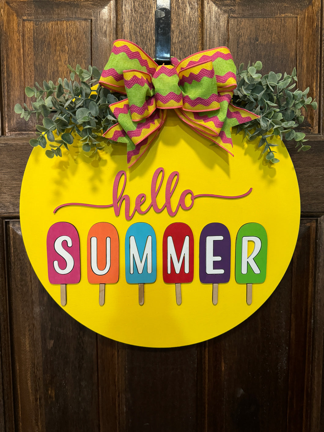 Hello Summer Popsicle Door Hanger