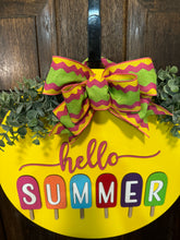 Load image into Gallery viewer, Hello Summer Popsicle Door Hanger
