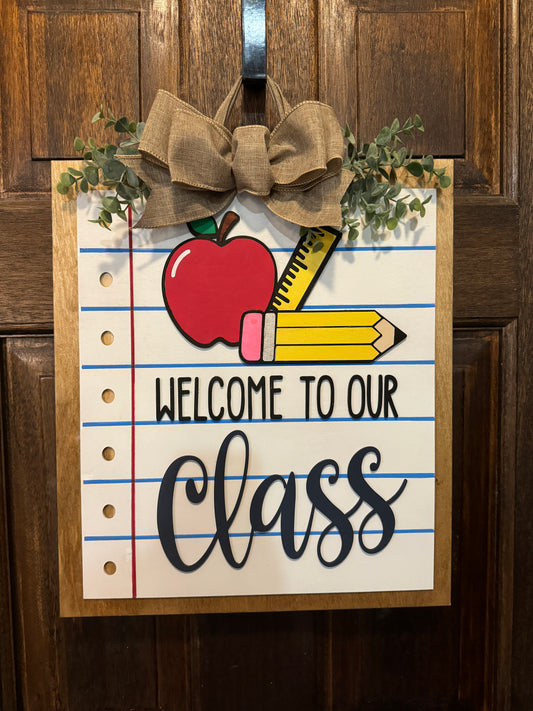 Teacher Welcome To Our Classroom Door Hanger
