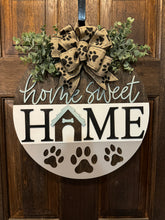 Load image into Gallery viewer, Home Sweet Home Paw Print Door Hanger
