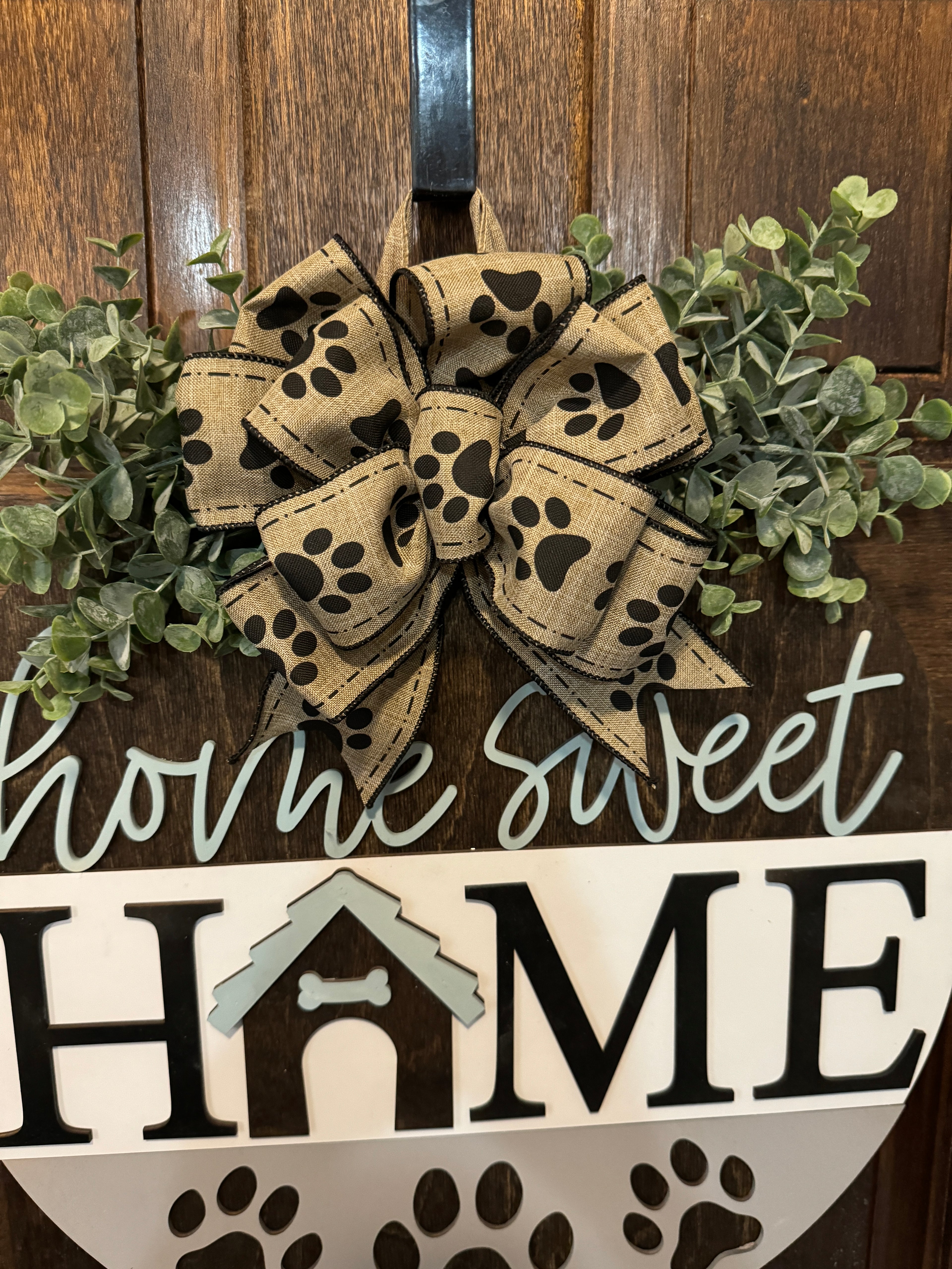 Home Sweet Home Paw Print Door Hanger