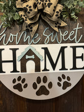 Load image into Gallery viewer, Home Sweet Home Paw Print Door Hanger
