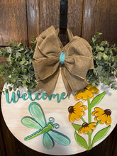 Load image into Gallery viewer, Dragonfly Welcome Door Hanger
