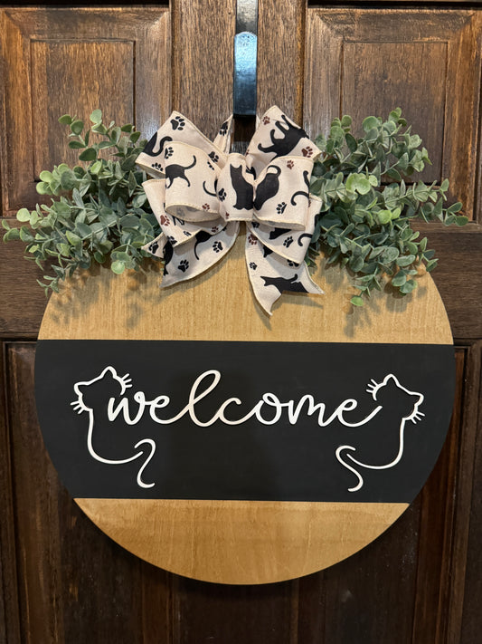 Cat Welcome Door Hanger