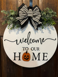 White Welcome To Our Home Interchangeable Door Hanger