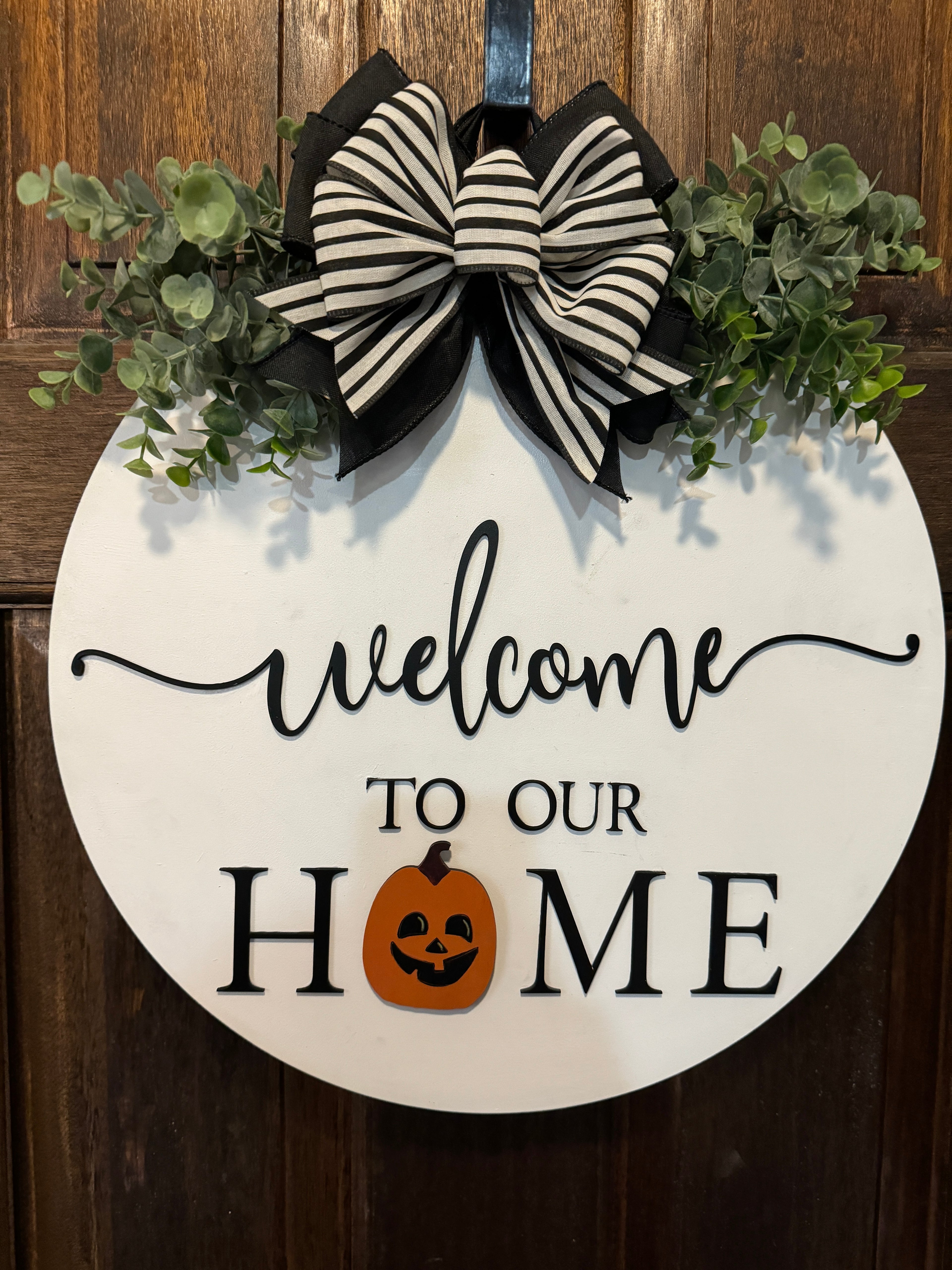 White Welcome To Our Home Interchangeable Door Hanger