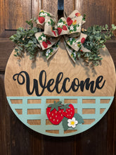 Load image into Gallery viewer, Strawberry Welcome Door Hanger
