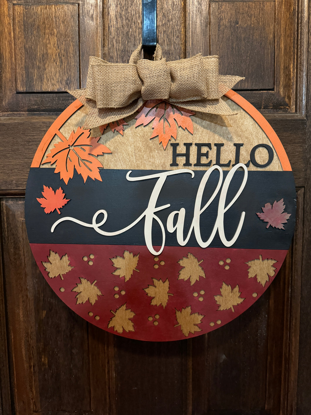 Hello Fall Leaves Door Hanger