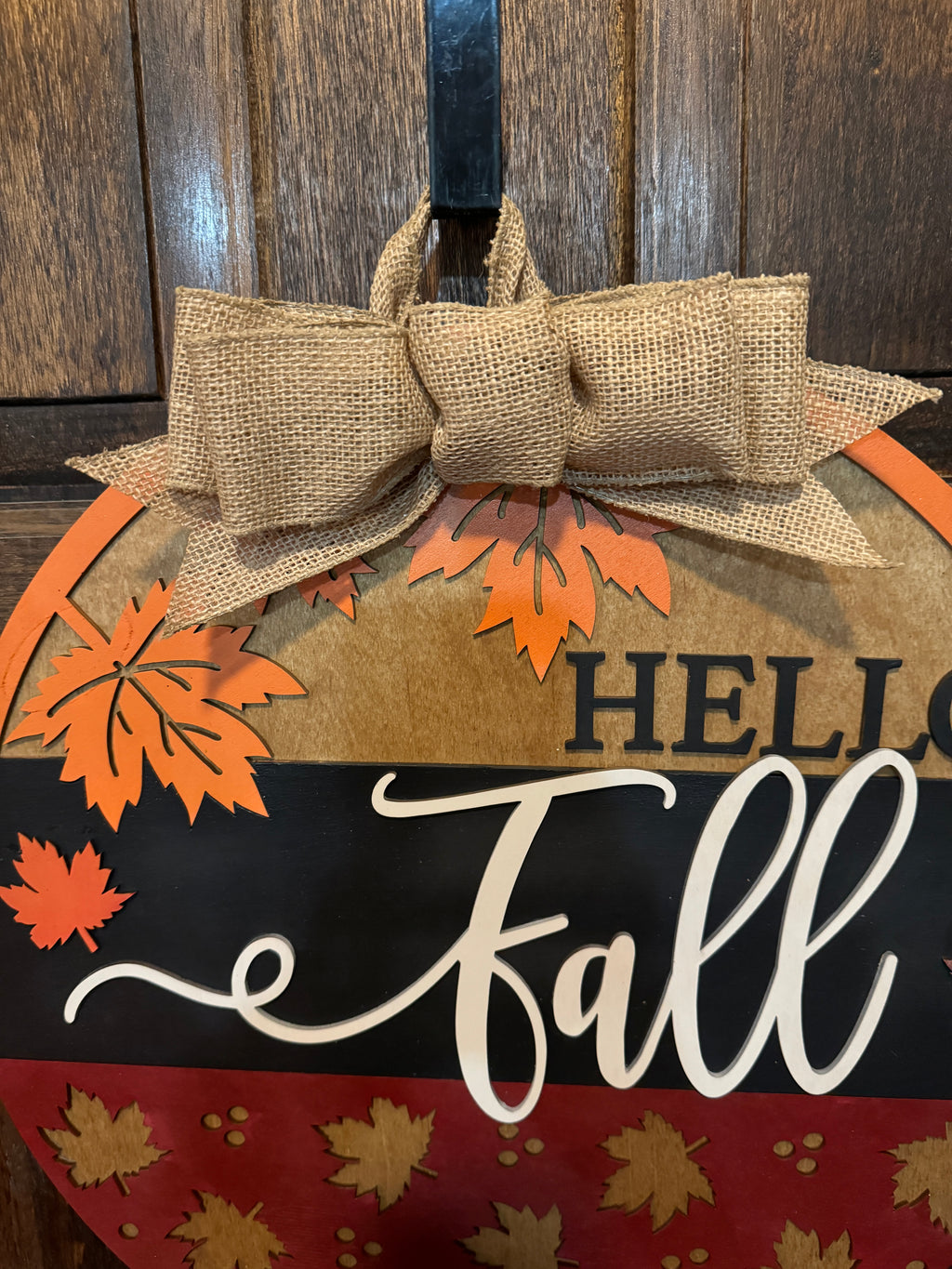 Hello Fall Leaves Door Hanger