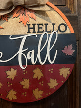 Load image into Gallery viewer, Hello Fall Leaves Door Hanger
