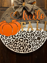 Load image into Gallery viewer, Hello Fall Leopard door hanger
