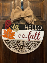 Load image into Gallery viewer, Hello Fall Leaves Door Hanger
