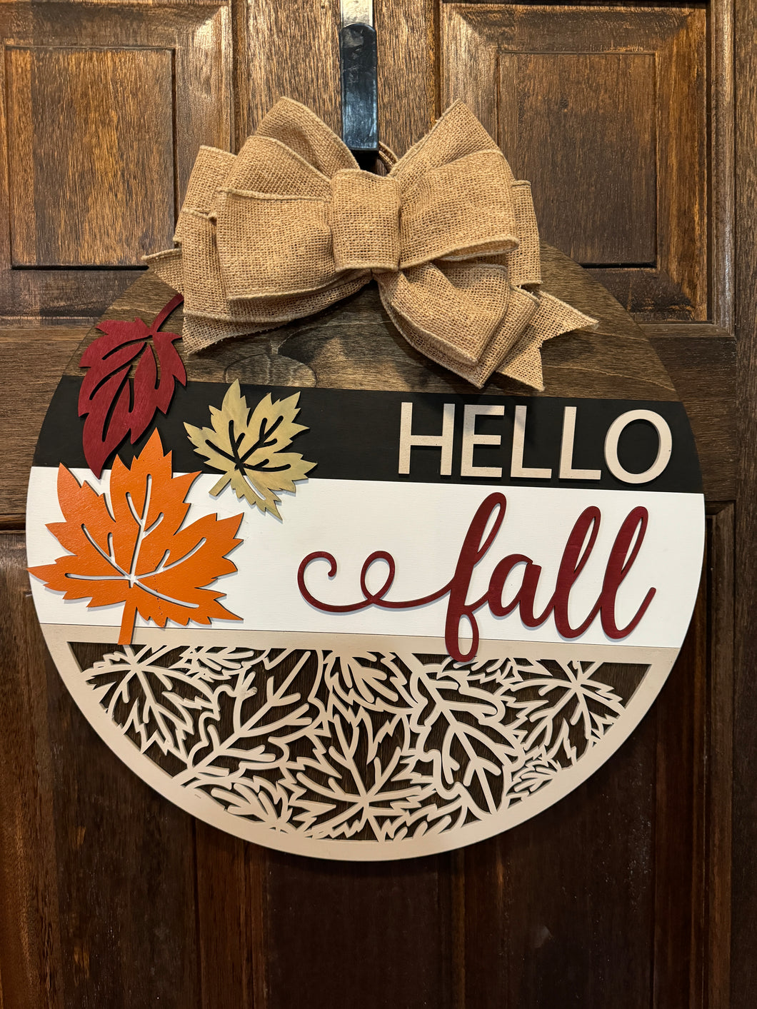 Hello Fall Leaves Door Hanger