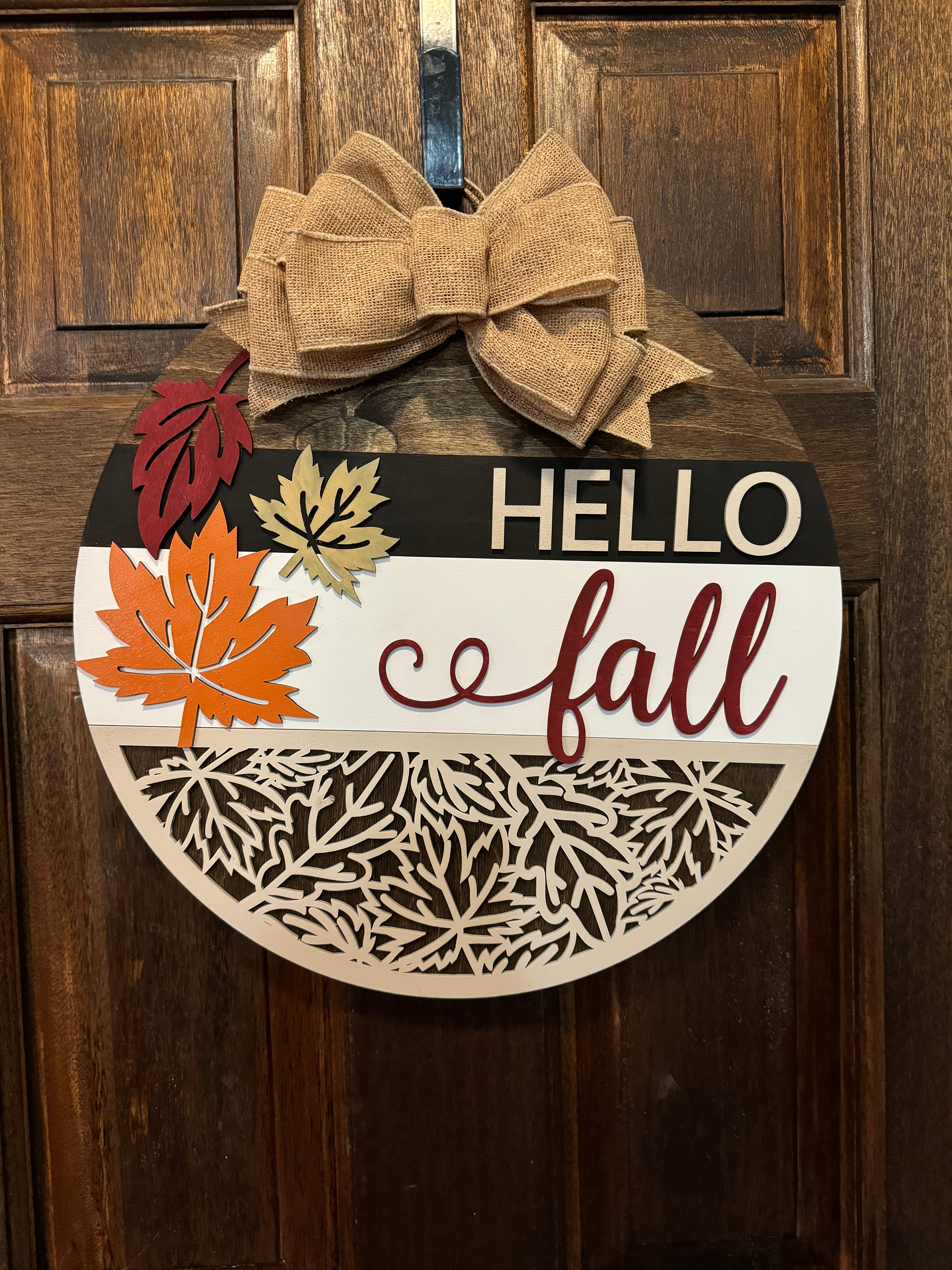 Hello Fall Leaves Door Hanger