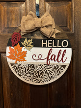 Load image into Gallery viewer, Hello Fall Leaves Door Hanger
