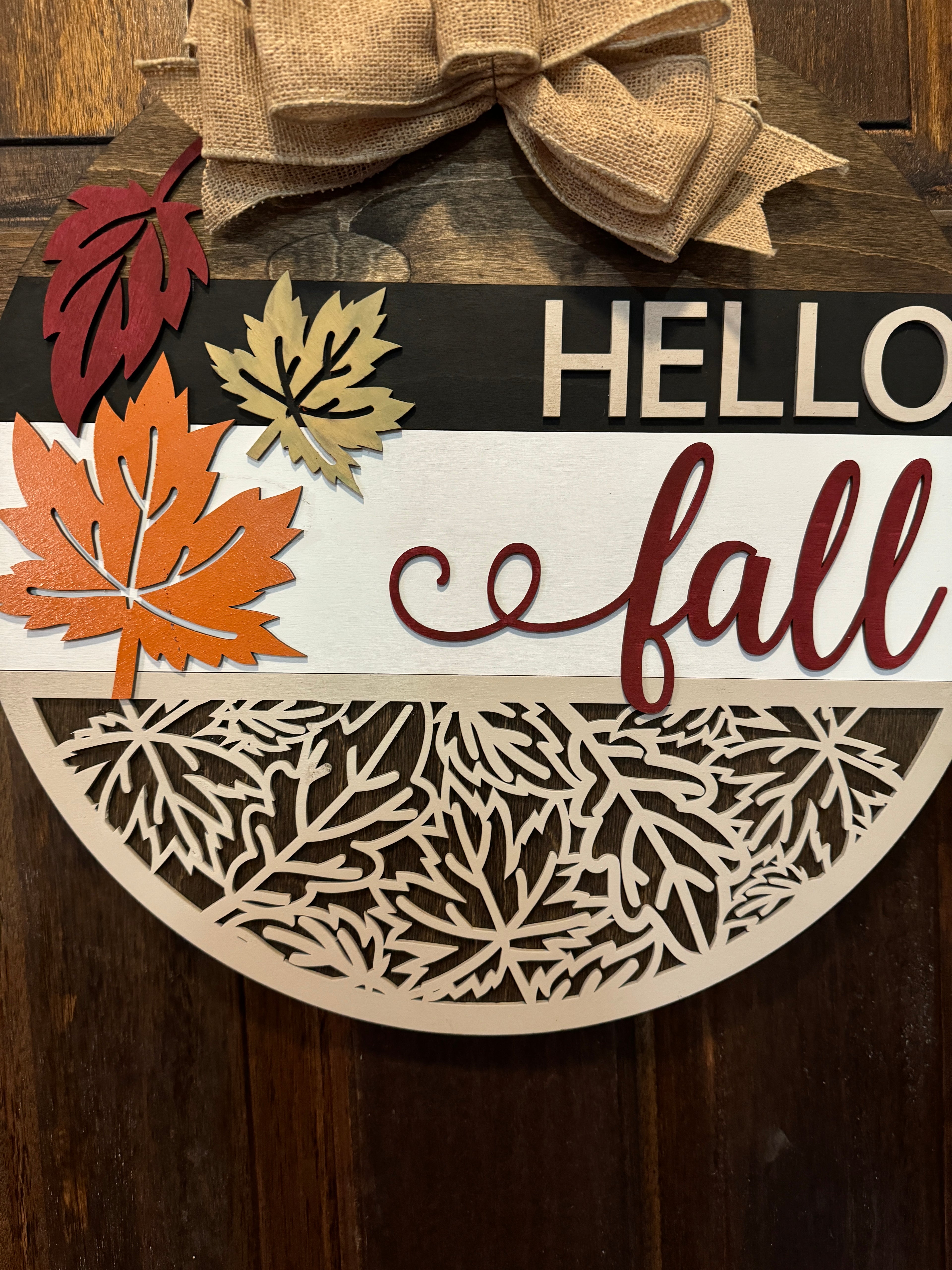 Hello Fall Leaves Door Hanger