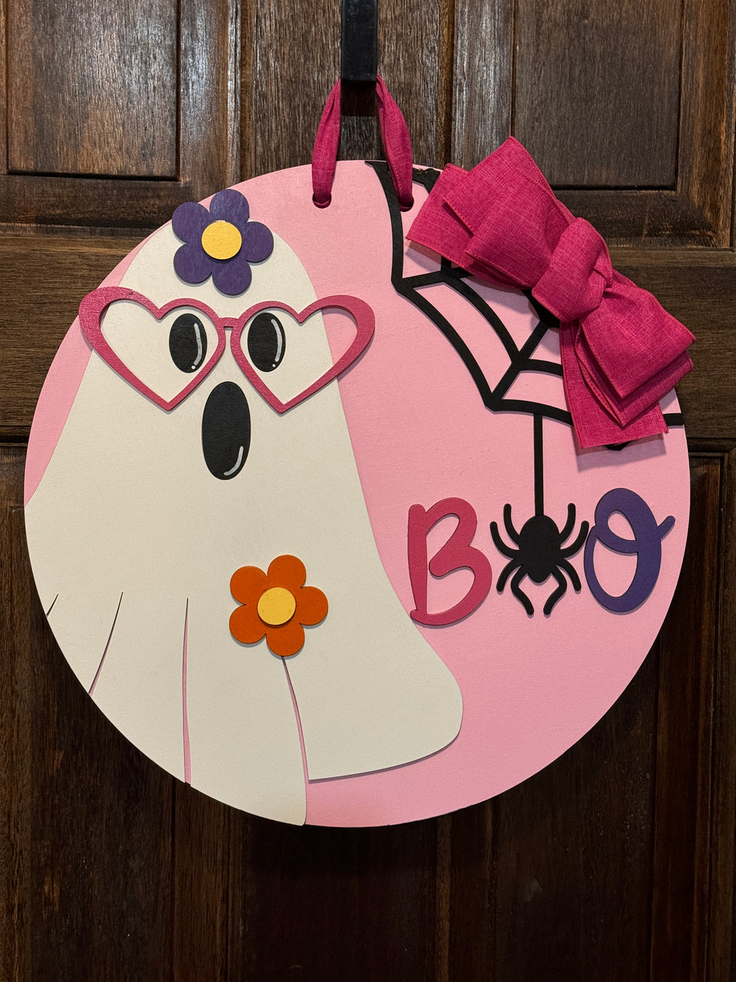 PInk Boo Ghost Door Hanger