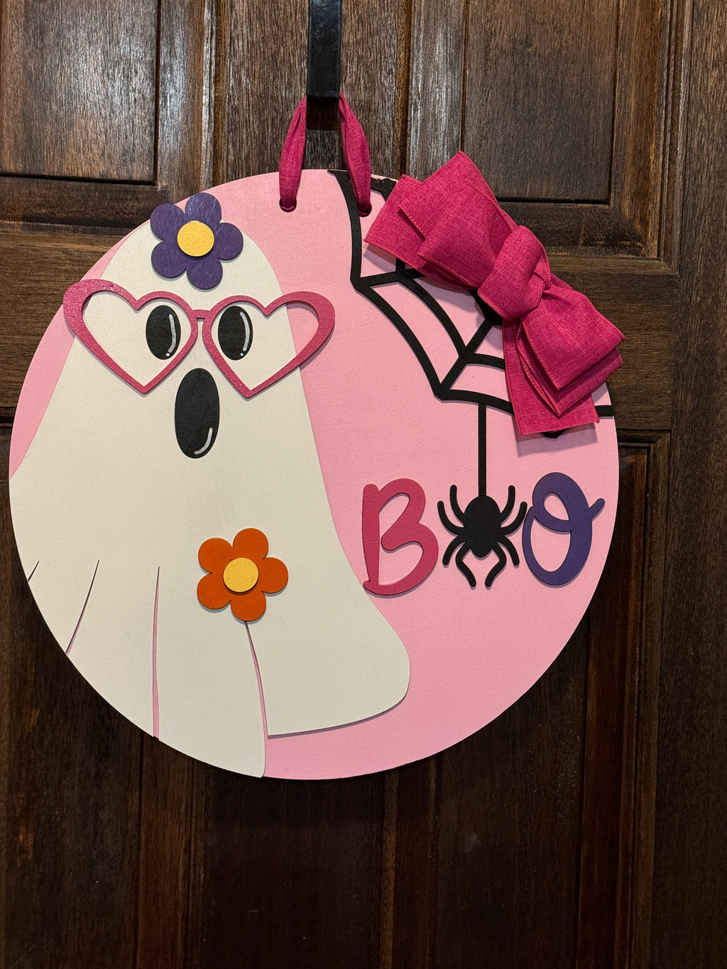 PInk Boo Ghost Door Hanger