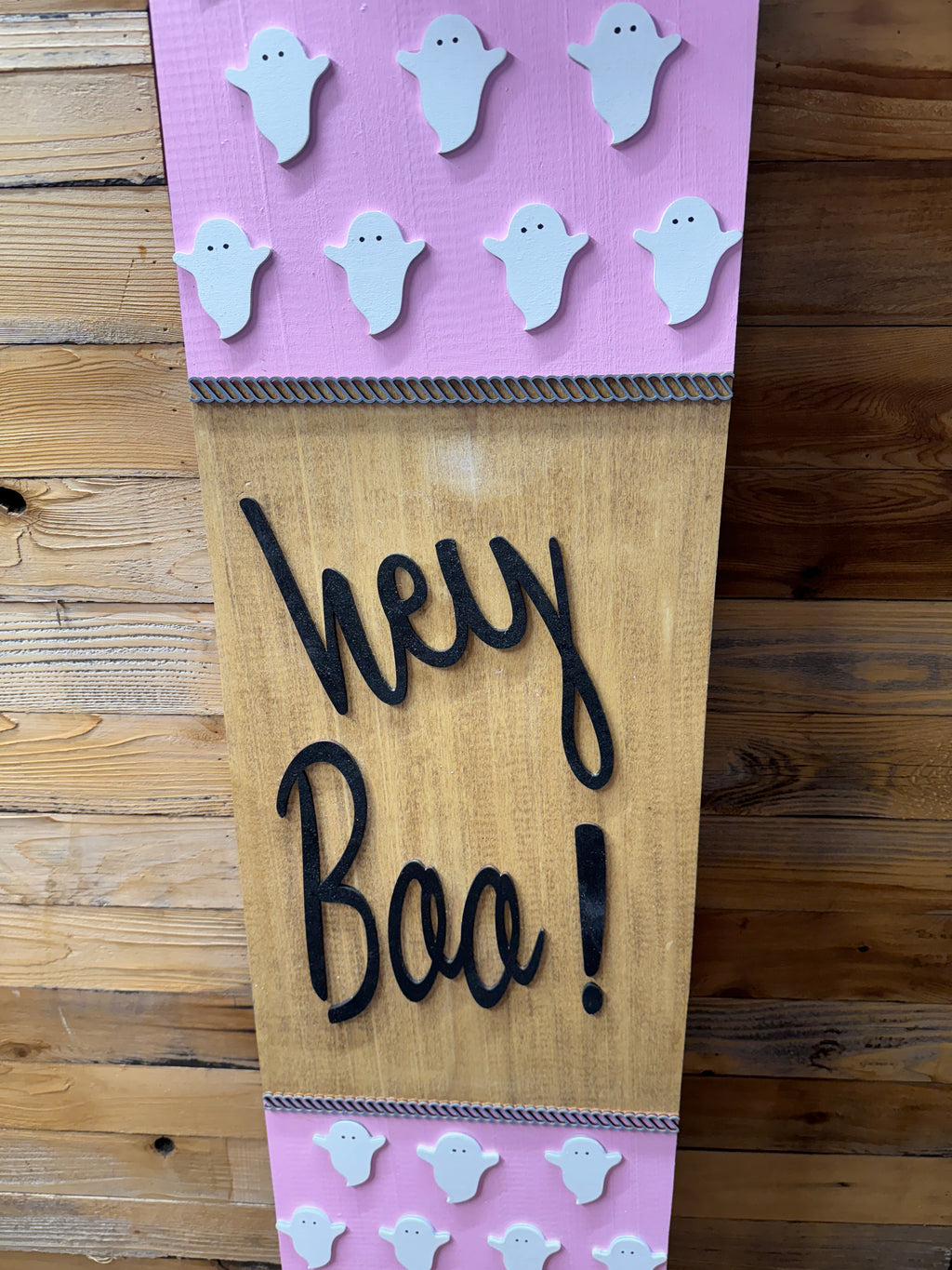 Hey Boo! Pink With White Ghost.  Local Pick Up Only