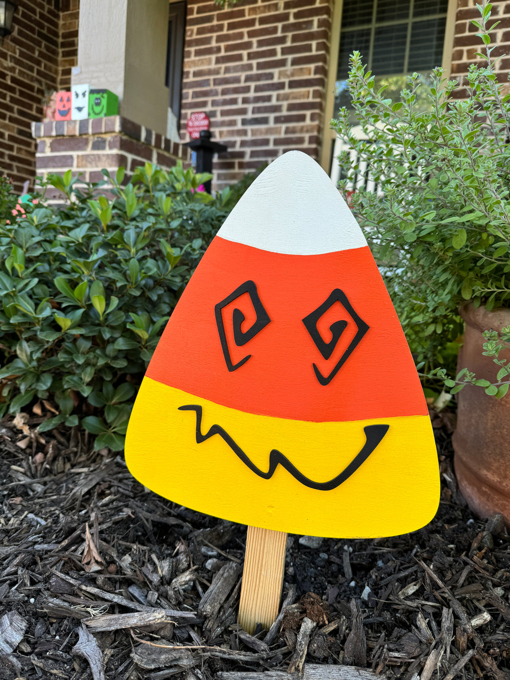 Funny Face Candy Corn Yard Art