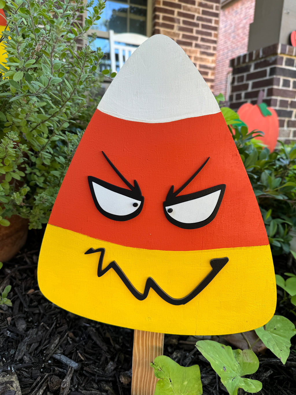 Funny Face Candy Corn Yard Art