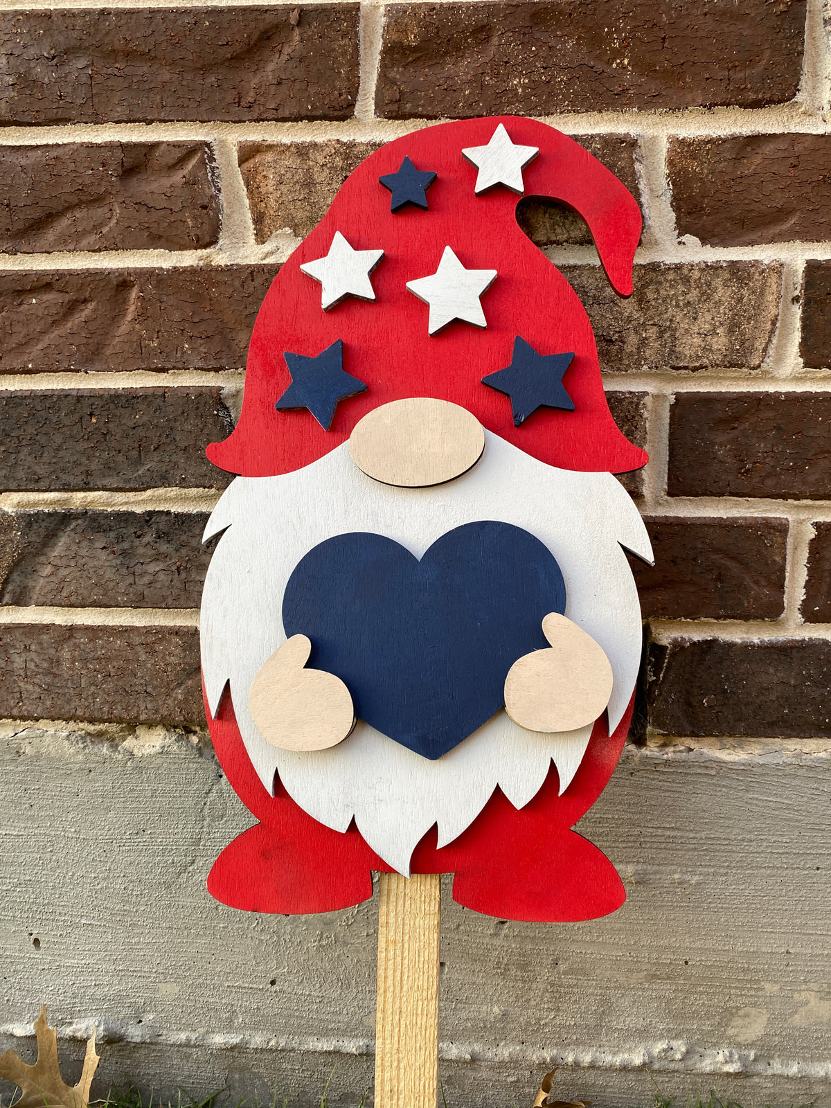 Patriotic Gnome Yard Art