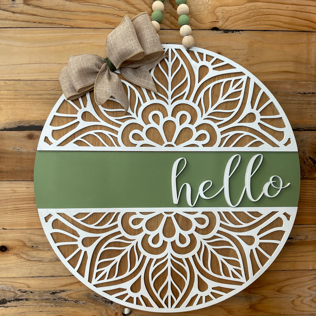 Boho Green Door Hanger