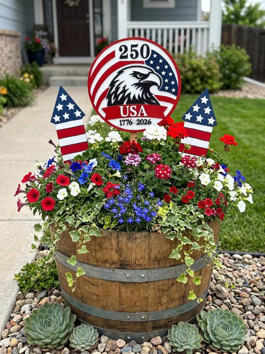 Patriotic Eagle Yard Art Set – 25th Anniversary