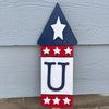3 Piece Patriotic USA Themed  Outdoor Bottle Rocket Set - Red White and Blue