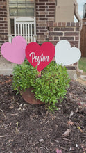 Load and play video in Gallery viewer, Valentines Day Personalized Trio of Hearts

