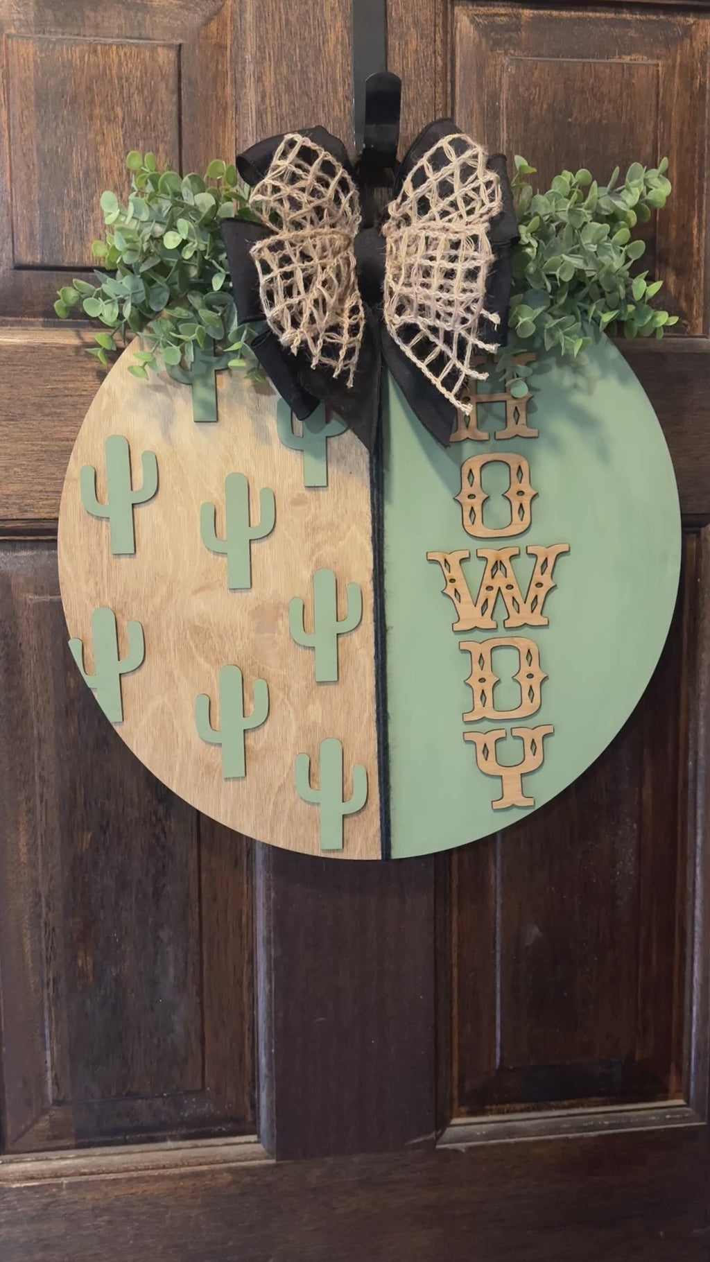 8 Howdy Cactus Door Hanger
